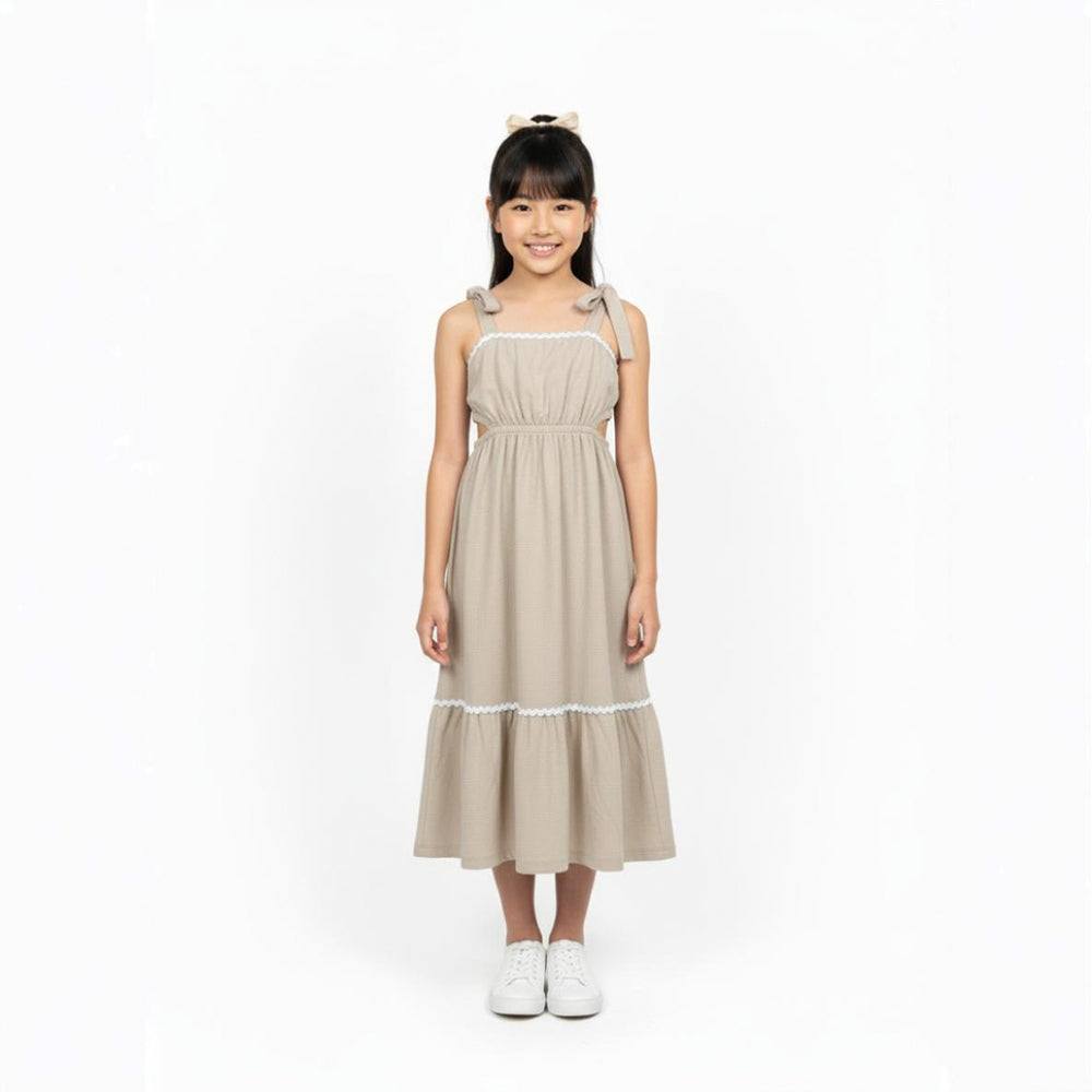Vestido Midi Fakini Infantil Com Alça De Amarrar Feminino