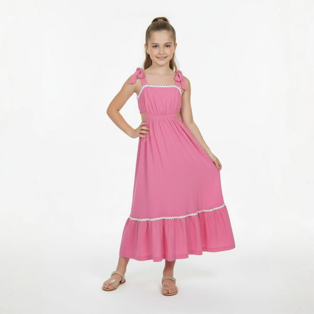 Vestido Midi Fakini Infantil Com Alça De Amarrar Feminino