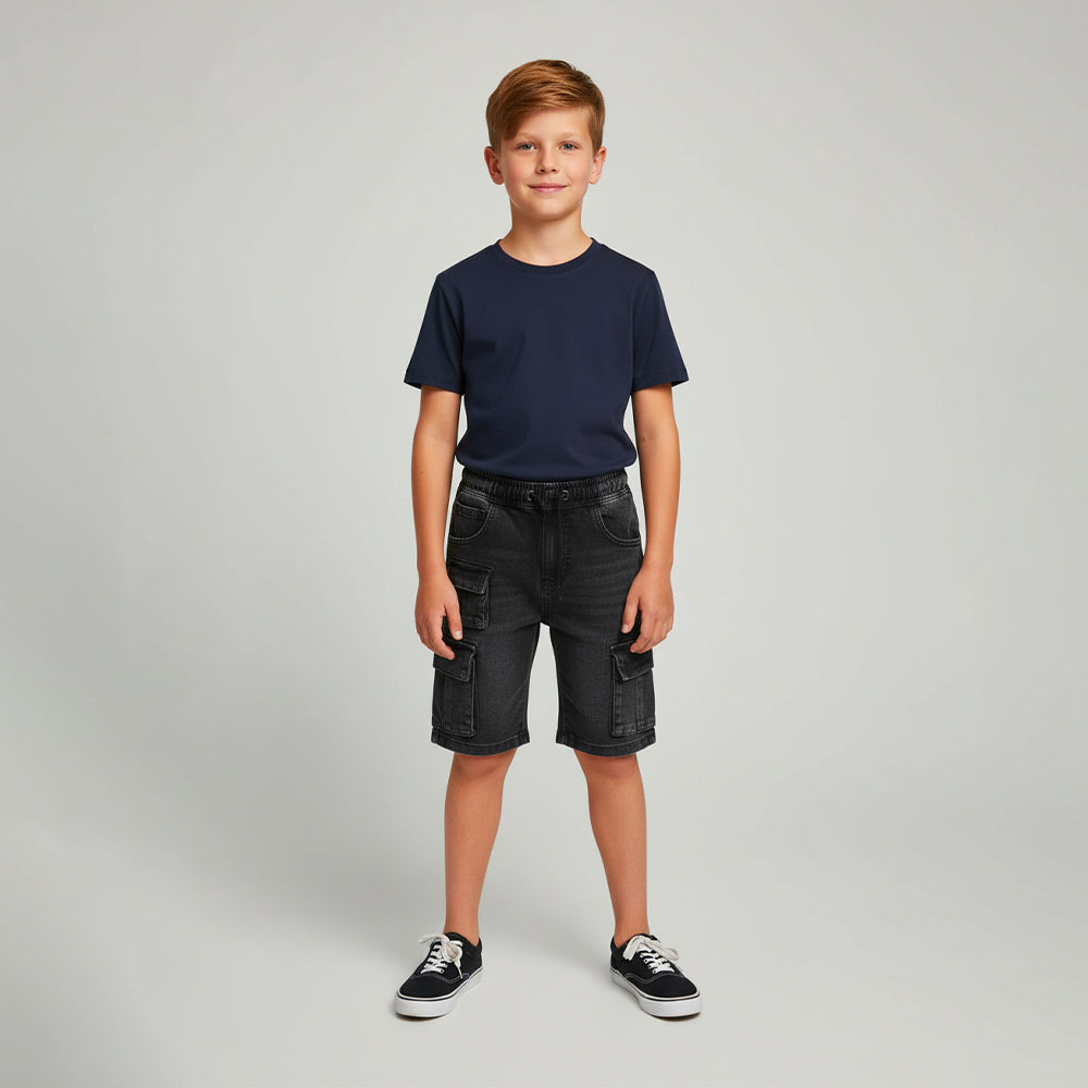 Bermuda Jeans Preto Estonado Playground Masculina