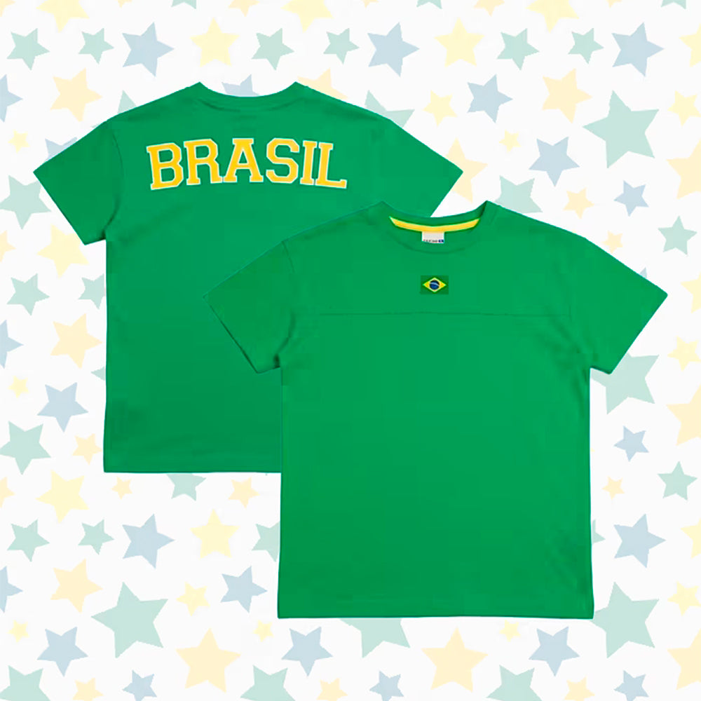 Camiseta em Meia Malha Brasil Fakini Masculino Copa do Mundo - Verde
