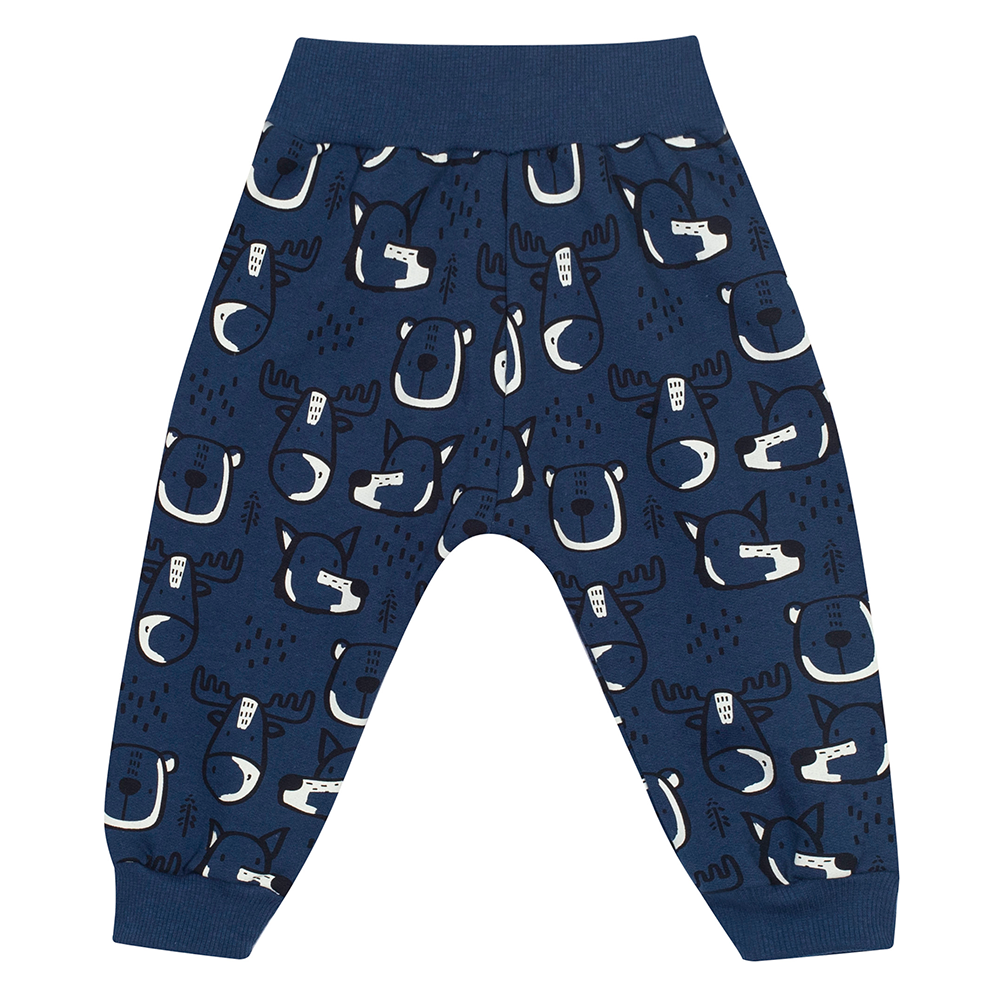 Calça Moletom Bebê Estampada Azul Randa Mundu - Masculina