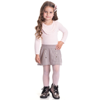 Conjunto Body e Saia Pied de Poule Off White Randa Mundu - Feminino