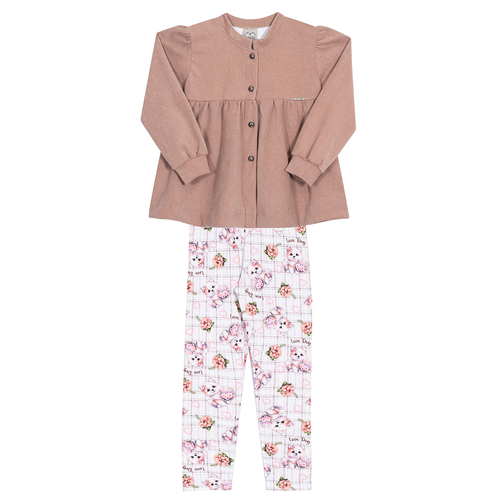 Conjunto Casaco e Legging Bege Randa Mundu - Feminino