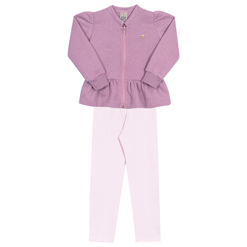 Conjunto Casaco Matelassê e Legging Orquídea Randa Mundu - Feminino