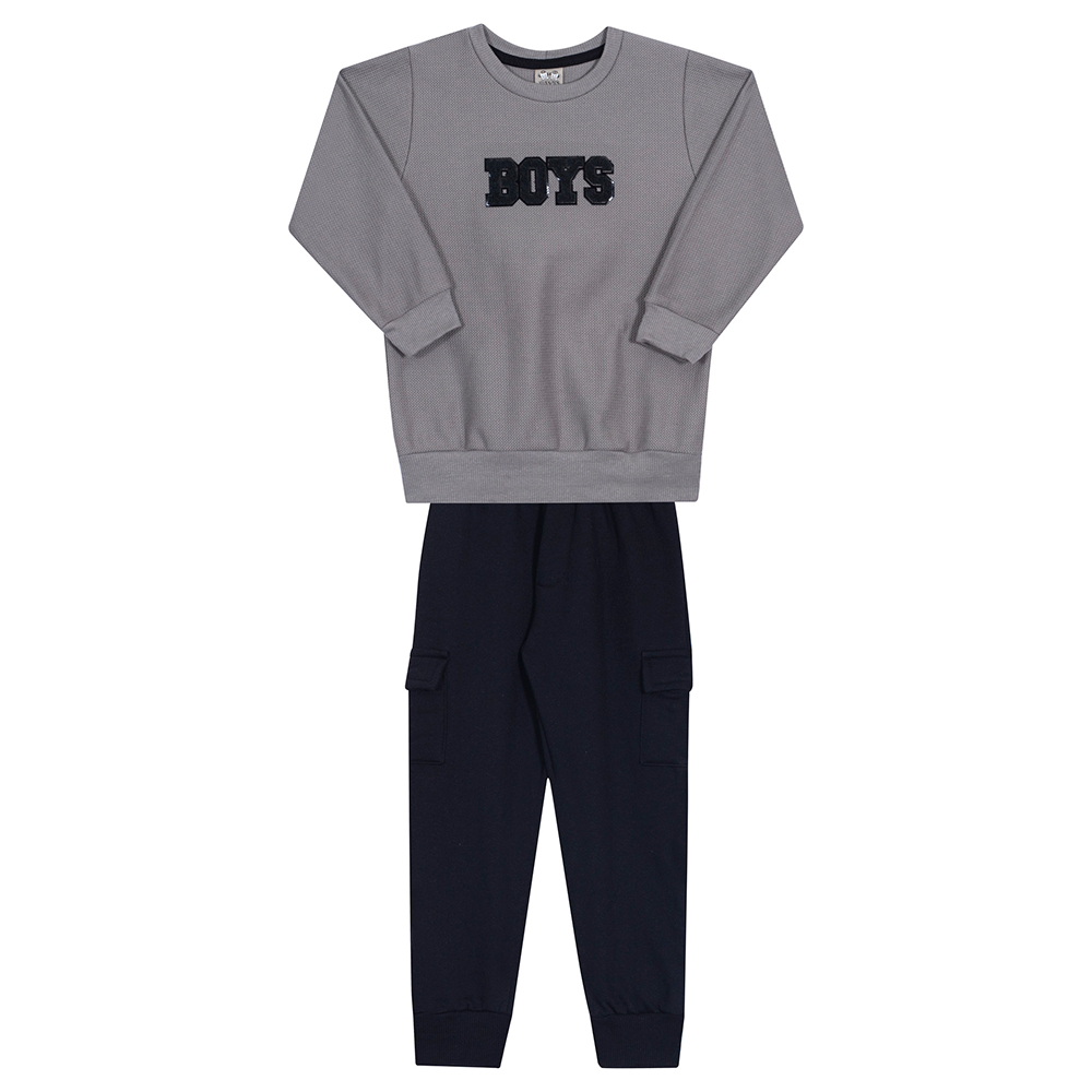 Conjunto Moletom Boys Granito Randa Mundu - Masculino