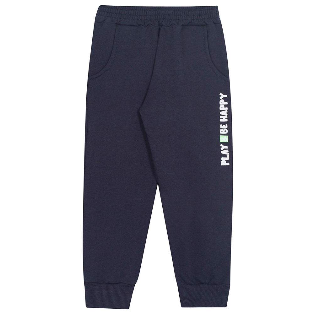 Calça Moletom Play e Be Happy Marinho Randa Mundu - Masculina