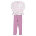 Conjunto Casaquinho Moletom e Legging Rosa Cake/Uva Randa Mundu - Feminino