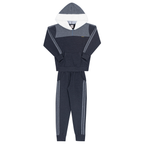 Conjunto Manga Longa Moletom com Capuz Mescla e Preto Randa Mundu - Feminino