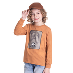 Camiseta Manga Longa T-Rex World Brilha no Escuro Laranja Randa Mundu - Masculina