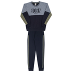 Conjunto Manga Longa Moletom Born Mescla Forte Randa Mundu - Masculino