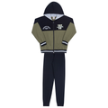 Conjunto Moletom Jaqueta com Capuz Active Team Preto e Verde Randa Mundu - Masculino