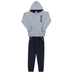 Conjunto Moletom Matelassê Jaqueta Capuz Mescla Randa Mundu - Masculino