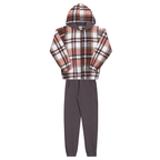 Conjunto Casaco Flanelado Capuz e Calça Moletom Ambar Randa Mundu - Masculino