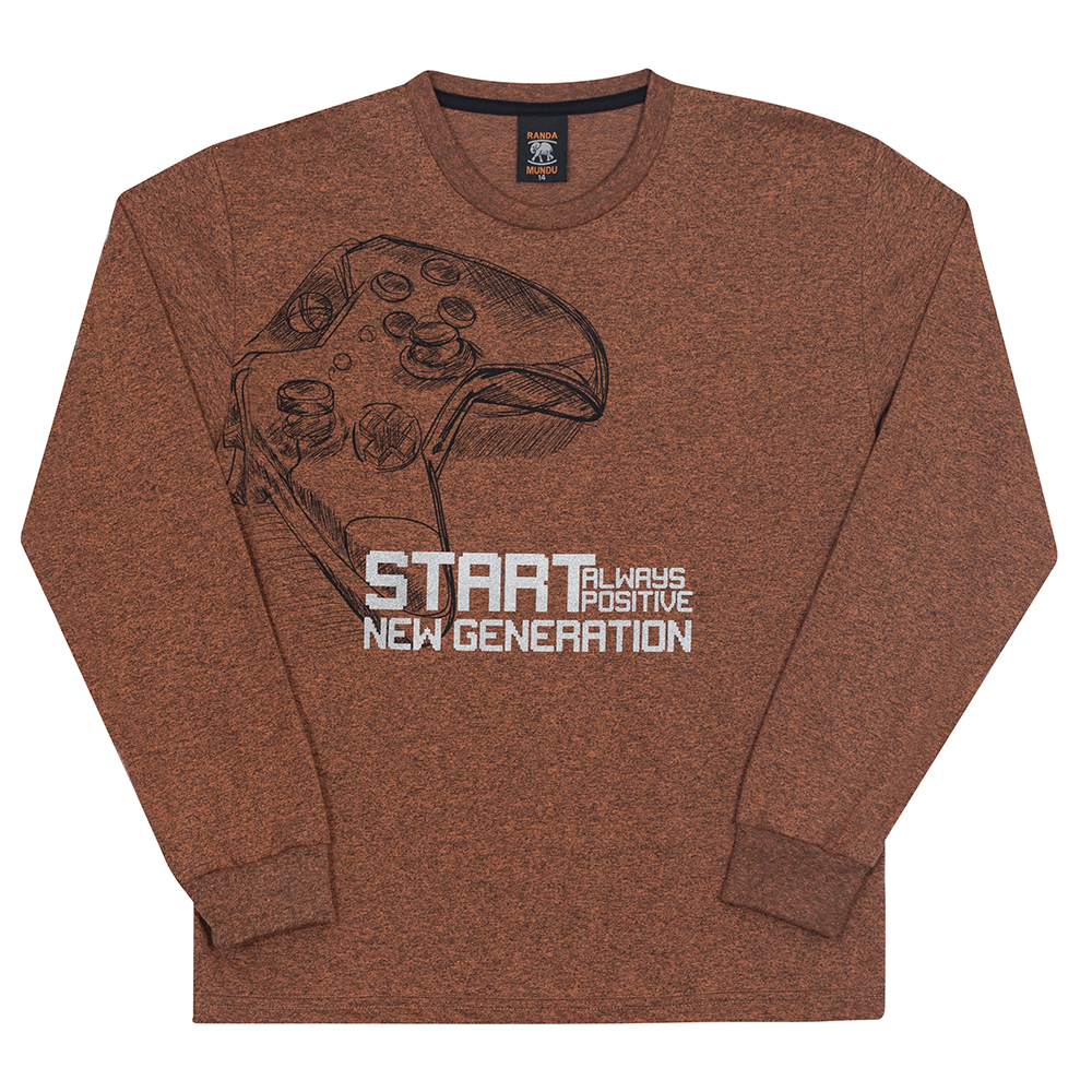 Camiseta Manga Longa Start Orange Randa Mundu - Masculina