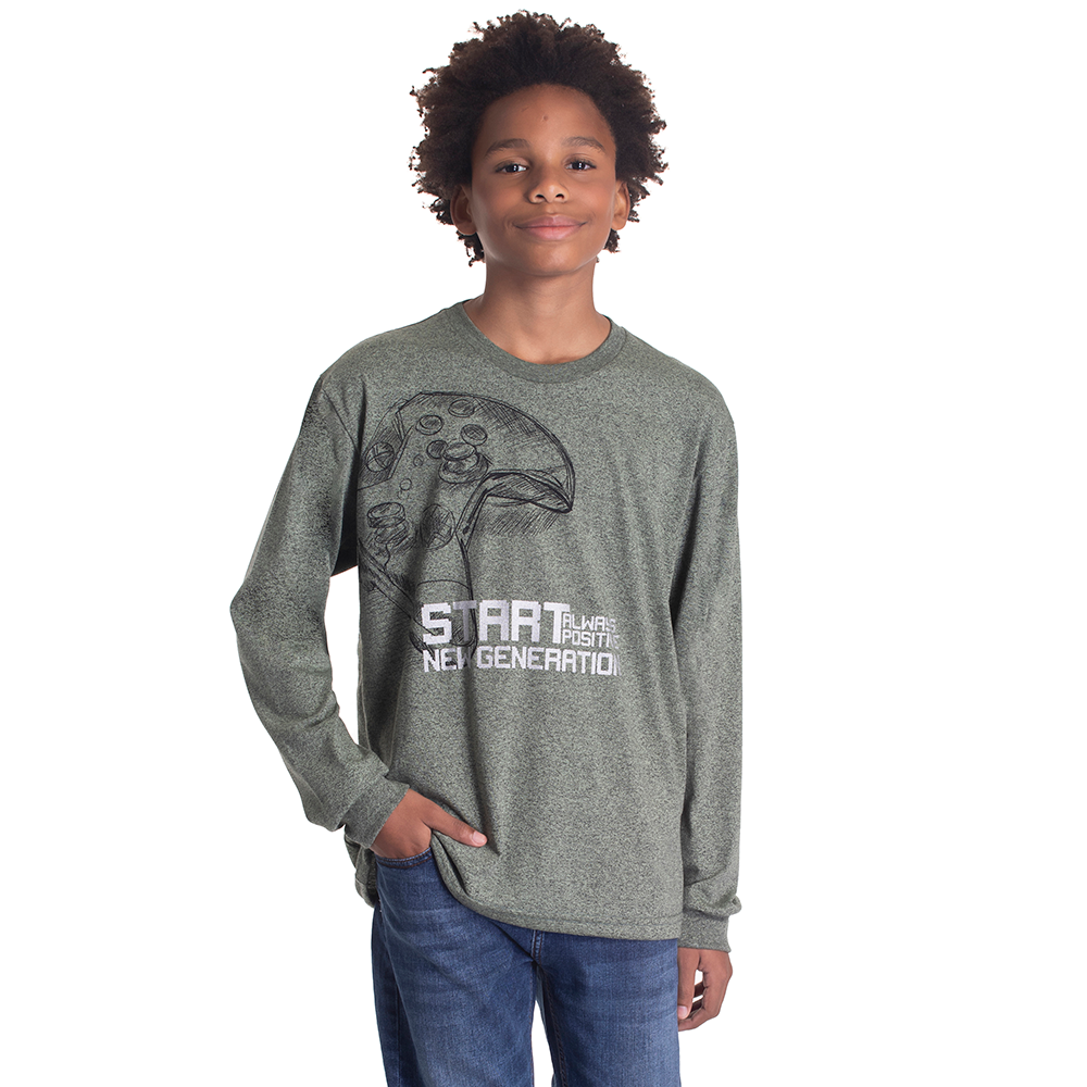 Camiseta Manga Longa Start Verde Randa Mundu - Masculina