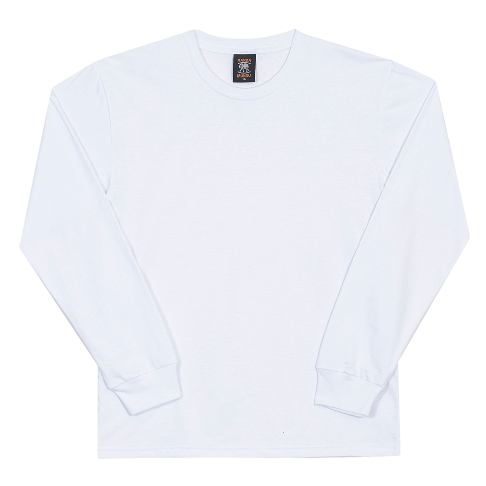 Camiseta Manga Longa com Punho Branca Randa Mundu - Menino