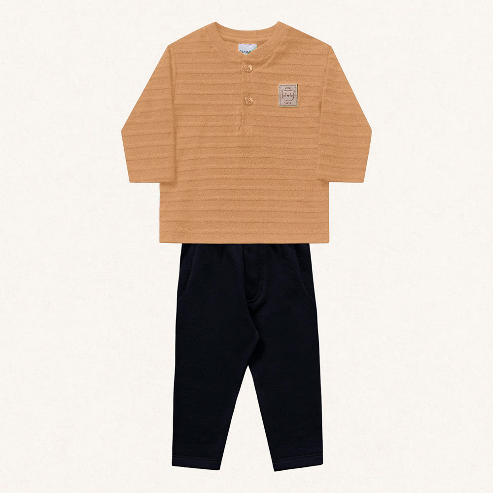 Conjunto Camiseta Manga Longa e Calça Argila Fakini - Masculino