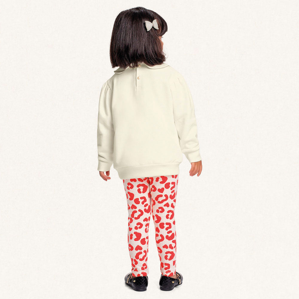 Conjunto Blusa Moletom Gola e Legging Leão Fakini - Feminino