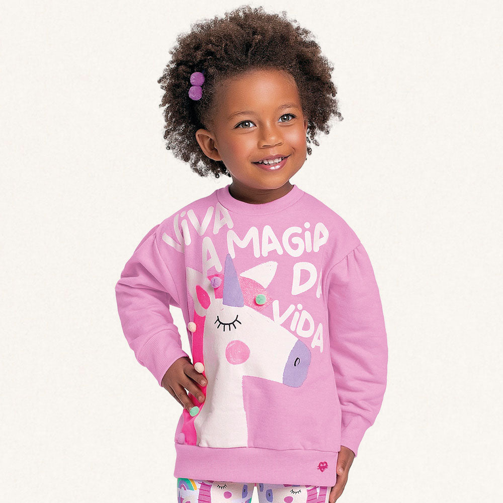 Conjunto Blusa Moletom e Legging Viva a Magia Fakini - Feminino