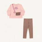 Conjunto Moletom Blusa e Calça Peluciada Good Things Rosa Fakini - Feminino