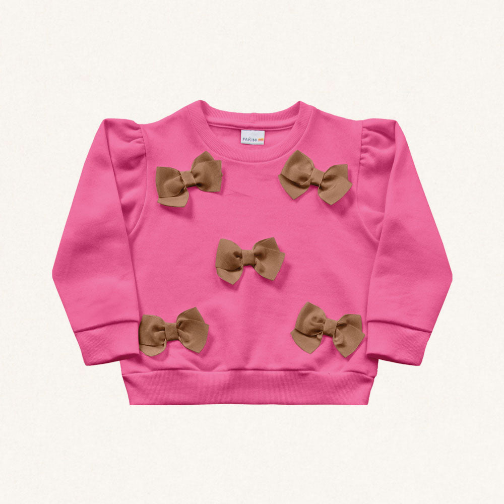 Blusa Moletom Aplique de Laços Fakini - Feminina