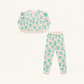 Conjunto Moletom Blusa e Calça Flores Verdes Fakini - Feminino