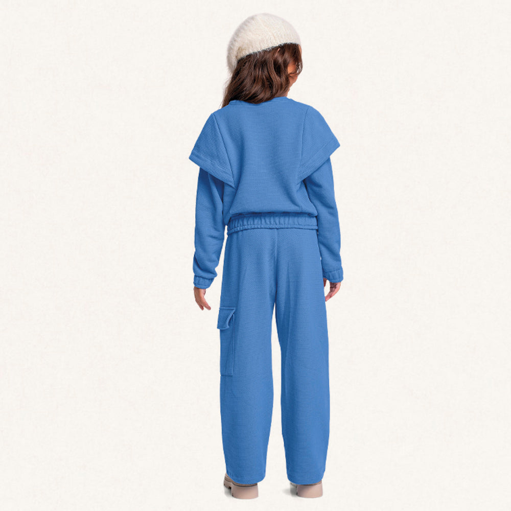 Conjunto Moletom Malha Trançada Blusa e Calça Fakini - Feminino