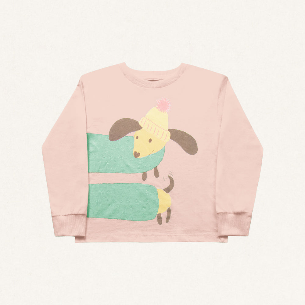 Blusinha Manga Longa Estampada Cachorrinho Fakini - Feminina