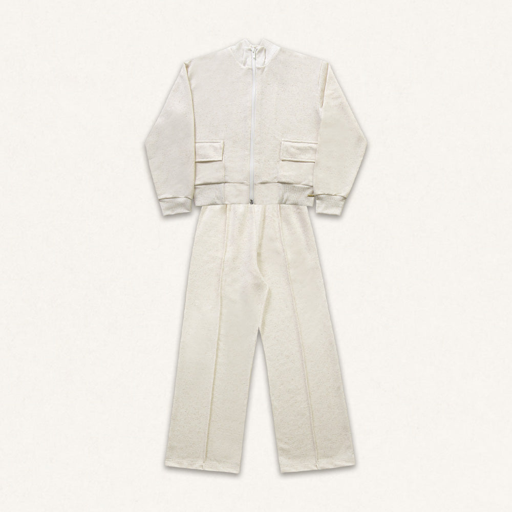 Conjunto Jaqueta e Wide Leg Malha Cru Fakini - Feminino