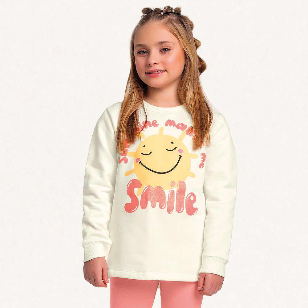 Conjunto Blusão Moletom e Legging Smile Coral Fakini - Feminino
