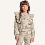 Conjunto Blusa e Calça Moletom Estampa Laços com Babados Fakini - Feminino