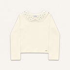 Blusinha Manga Longa Gola com Strass Fakini - Feminina