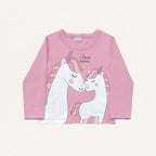 Camiseta Manga Longa Estampada Unicórnio Fakini - Feminina