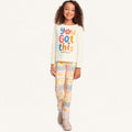 Conjunto Camiseta Manga Longa e Legging You Got This Marfim Fakini – Feminino