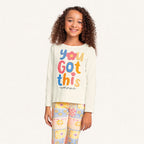 Conjunto Camiseta Manga Longa e Legging You Got This Marfim Fakini – Feminino