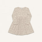 Vestido Manga Longa Malha Estampado Flores Baunilha Fakini - Feminino