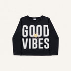 Blusinha Manga Longa Good Vibes Preta Fakini - Feminina