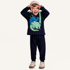 Conjunto Moletom Estampado Dinossauro Fakini - Masculino