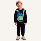 Conjunto Moletom Estampado Dinossauro Fakini - Masculino