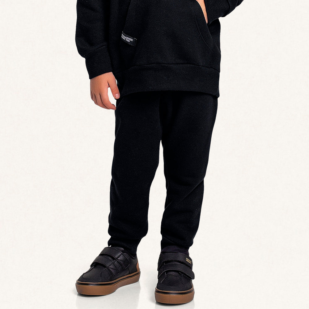 Conjunto Moletom Blusa e Calça Never Stop Rotating Preto Fakini - Masculino