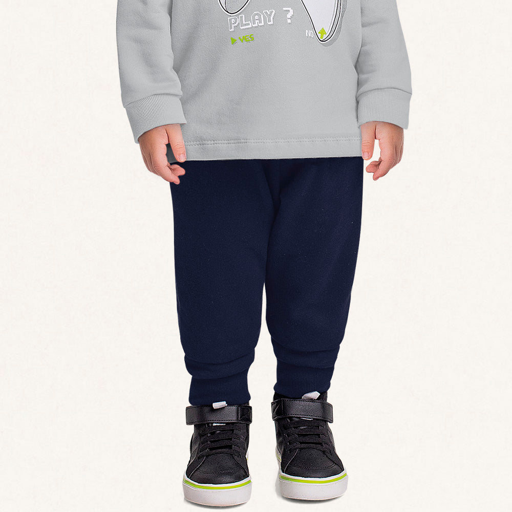 Conjunto Moletom Play Dino Cinza Fakini – Masculino