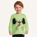 Camiseta Manga Longa Malha Verde Cachorrinho Fakini - Masculina