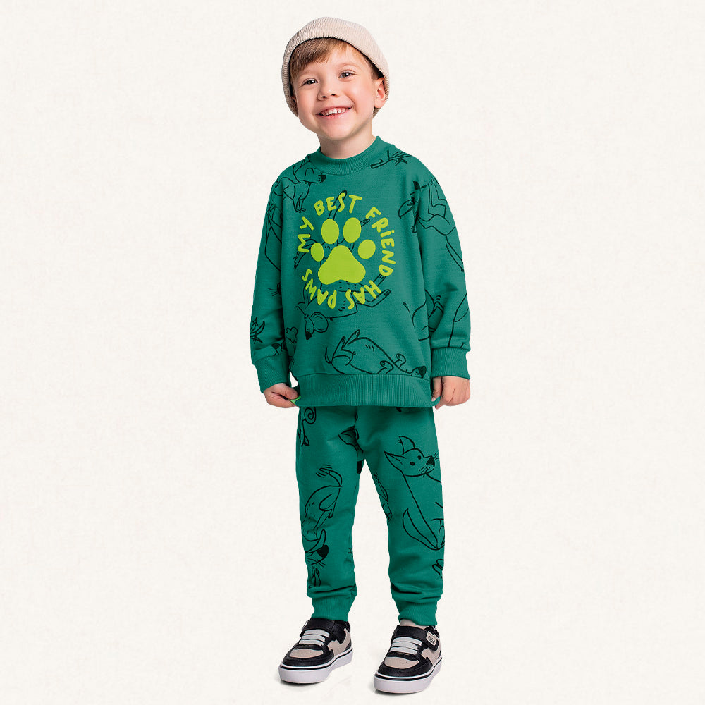 Conjunto Moletom My Best Friend Estampado Fakini - Masculino