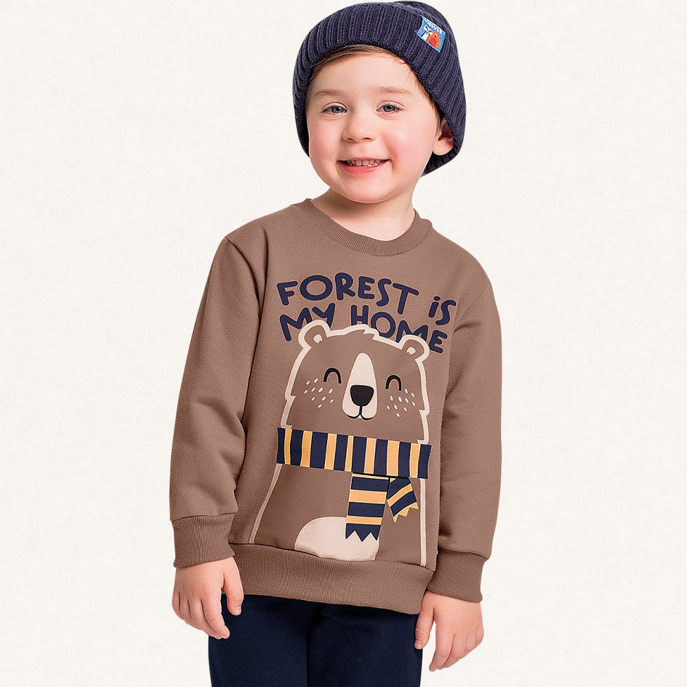 Conjunto Moletom Blusa e Calça Peluciado Ursinho Fakini - Masculino