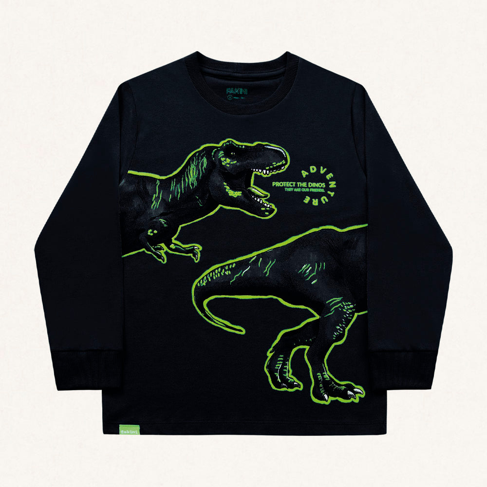 Camiseta Manga Longa Protect the Dinos Fakini - Masculina