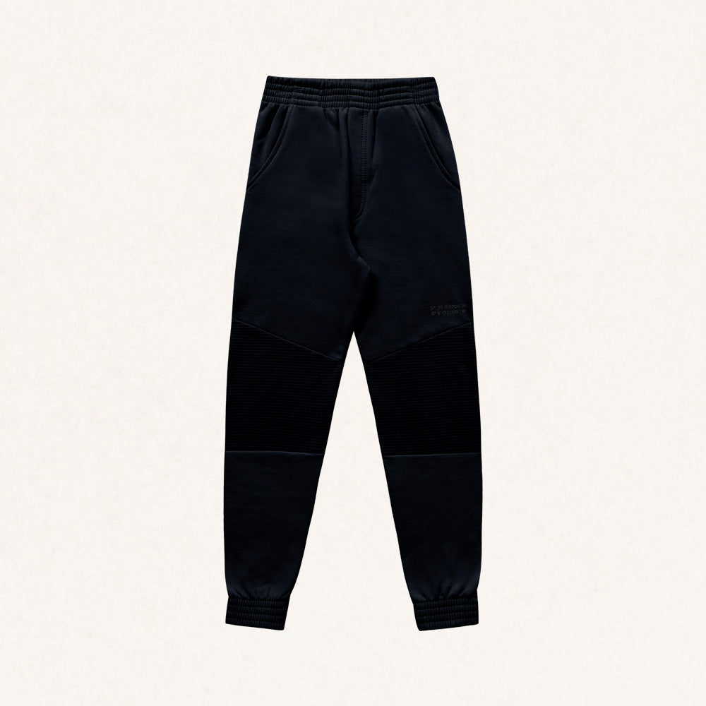 Calça Moletom Jogger Peluciada Preta com Recorte no Joelho Fakini - Masculina