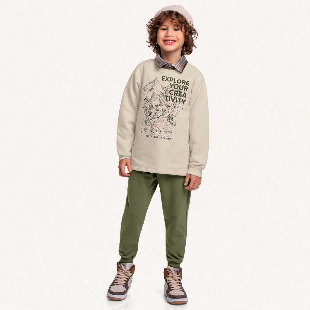 Conjunto Moletom Estampado Explore Your Creativity Fakini - Masculino