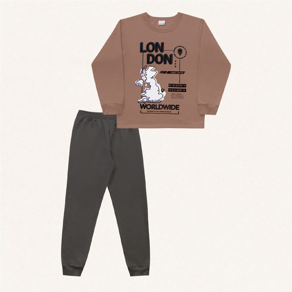 Conjunto Moletom London Marrom Fakini – Masculino