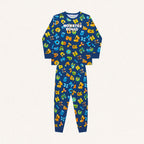 Conjunto Pijama Malha Manga Longa Estampado Monster Squad Azul Fakini - Masculinho