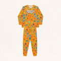 Conjunto Pijama Manga Longa Malha Monster Squad Laranja Fakini - Masculino
